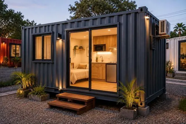 Kitnet container compacta com acabamento completo